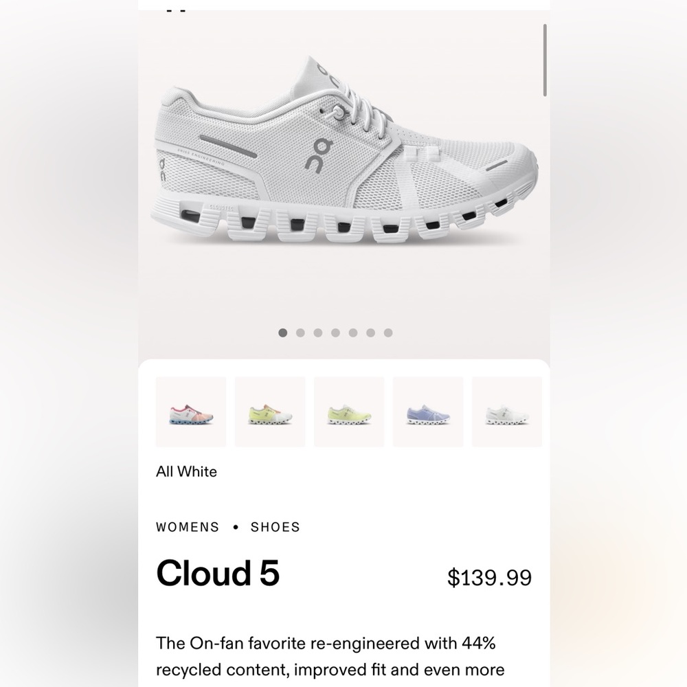 On cloud shoes